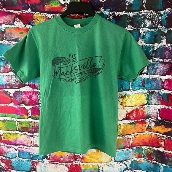 Macksville Coffee Company Graphic Tee Shirt T-Shirt USA Soft Spun Medium - Picture 1 of 5